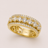 10kt gold and 2.00 cttw natural unisex diamond band