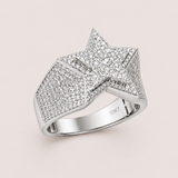 10kt white gold star ring