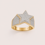 10kt gold and natural diamond star ring