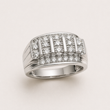 10kt white gold and diamond mens ring