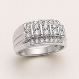 10kt white gold and diamond mens ring