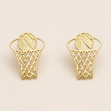 10kt gold Basketball earrings push backs