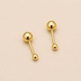 10KT Gold Ball Earrings – 5MM (Super Light, Unisex)
