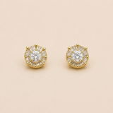 Unisex Natural Diamond Earrings – 10KT Gold – 6MM (Screw Back)