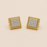 Unisex Natural Diamond Earrings – 10KT Gold – 9MM (Screw Back)