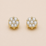 Unisex Natural Canary Diamond Earrings – 10KT Gold – 5MM (Screw Back)