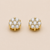Unisex Natural Diamond Earrings – 10KT Gold – 6MM (Screw Back)