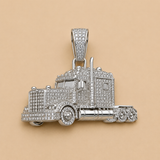 925 Sterling Silver Truck Pendant – Natural Diamonds – 0.75 CTTW